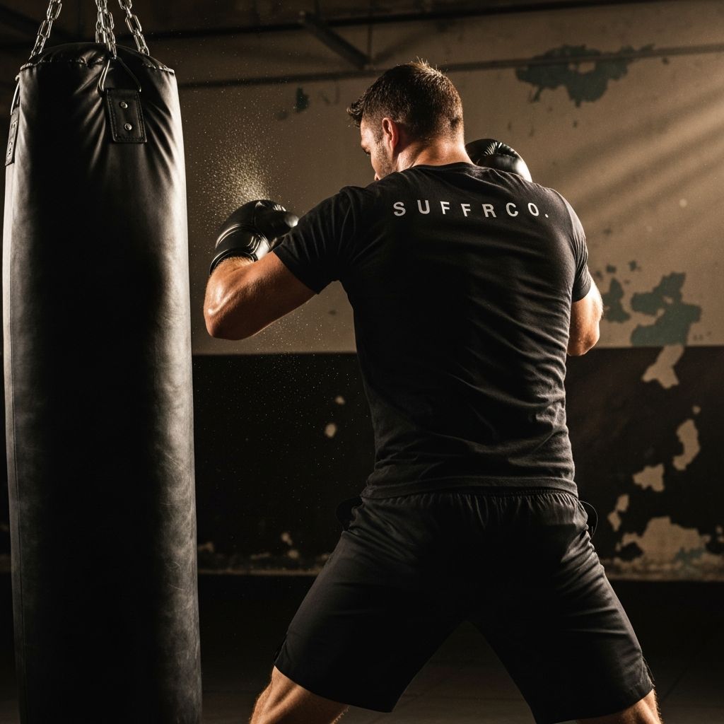 Heavy bag in industrial gym